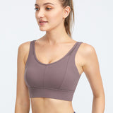 Yoga tops, bra tops, U-neck, 4 colors to choose from, sports, fitness, switching, high waist, padding, super-busting, open back, simple, slim, slimming, retro, sexy, S~XXXL