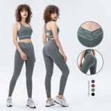 Yoga bra top, leggings, yoga set, U-neck, alphabet, 4 colors to choose from, high waist, switching, color scheme, breathability, quick drying, sweat absorption, belly cover, elastic waist, hip lift, durability, slimming, slim, sexy, fashion, S~XL